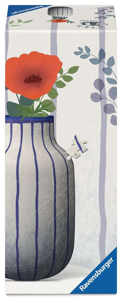 Vase Stripes Blue