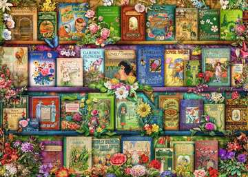 Dit is een foto van het spel Vintage tuinboeken - 1000 stukjes te koop bij Speldorado Spellenwinkel Delft