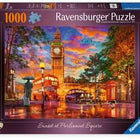 Dit is een foto van het spel Zonsondergang op Parliament Square, Londen - 1000 stukjes te koop bij Speldorado Spellenwinkel Delft