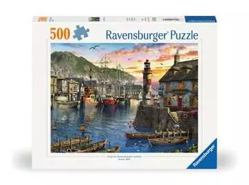 Dit is een foto van het spel s Ochtends bij de haven - 500 stukjes te koop bij Speldorado Spellenwinkel Delft