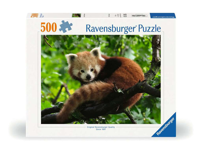 Dit is een foto van het spel Schattige rode panda - 500 stukjes te koop bij Speldorado Spellenwinkel Delft