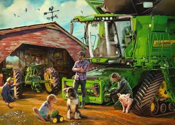 Dit is een foto van het spel John Deere toen en nu - 1000 stukjes te koop bij Speldorado Spellenwinkel Delft