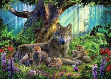 Dit is een foto van het spel Familie wolf in het bos - 1000 stukjes te koop bij Speldorado Spellenwinkel Delft