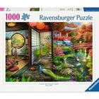 Dit is een foto van het spel Theehuis in Japanse tuin - 1000 stukjes te koop bij Speldorado Spellenwinkel Delft