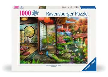 Dit is een foto van het spel Theehuis in Japanse tuin - 1000 stukjes te koop bij Speldorado Spellenwinkel Delft