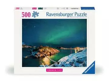 Dit is een foto van het spel Nordlichter üb.Bergsfjord - 500 stukjes te koop bij Speldorado Spellenwinkel Delft