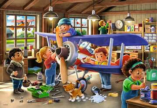 Dit is een foto van het spel Airplane & Train repair - 2x24 stukjes te koop bij Speldorado Spellenwinkel Delft