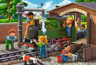 Dit is een foto van het spel Airplane & Train repair - 2x24 stukjes te koop bij Speldorado Spellenwinkel Delft