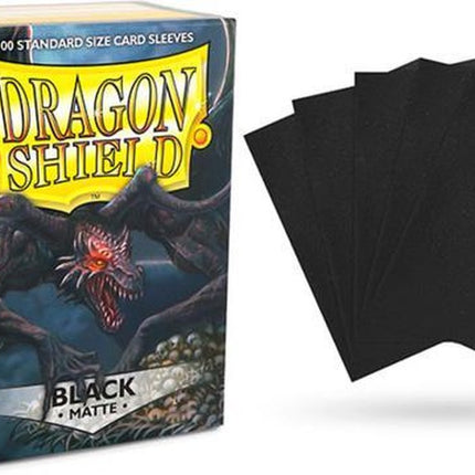Dit is een foto van het spel Sleeves Matte - Black (100ct) - Dragon Shield te koop bij Speldorado Spellenwinkel Delft