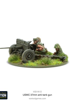 US Marine Corps M3A1 37mm Anti-Tank Gun voor Bolt Action - amerikanen artillery schaal 1:58 miniatuur