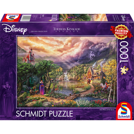 Dit is een foto van het spel Disney, Sneeuwwitje en de koningin,1000 stukjes te koop bij Speldorado Spellenwinkel Delft