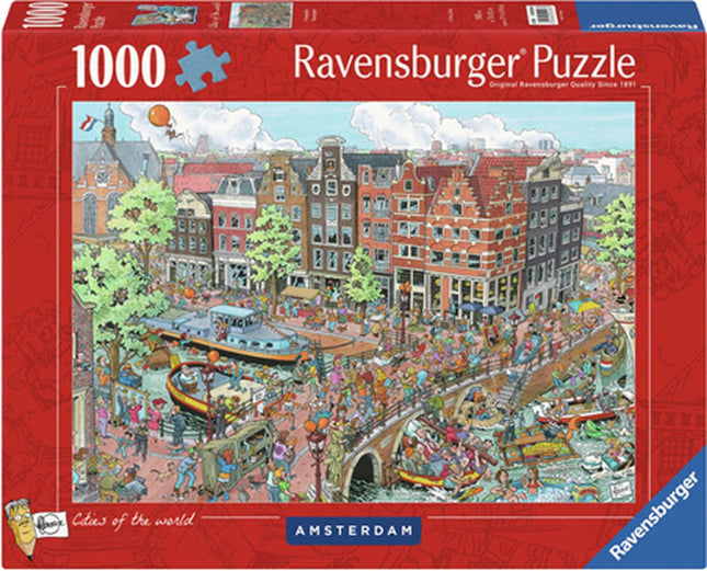 Dit is een foto van het spel Rotterdam , FLeroux comic style - 1000 stukjes te koop bij Speldorado Spellenwinkel Delft