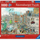 Dit is een foto van het spel Antwerpen , FLeroux comic style - 1000 stukjes te koop bij Speldorado Spellenwinkel Delft