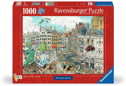 Dit is een foto van het spel Antwerpen , FLeroux comic style - 1000 stukjes te koop bij Speldorado Spellenwinkel Delft