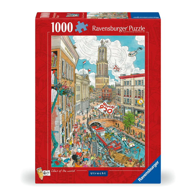 Dit is een foto van het spel Utrecht , FLeroux comic style - 1000 stukjes te koop bij Speldorado Spellenwinkel Delft