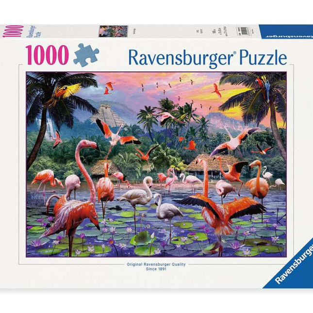 Roze flamingo's - 1000 stukjes