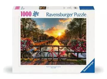 Dit is een foto van het spel Fietsen in Amsterdam - 1000 stukjes te koop bij Speldorado Spellenwinkel Delft