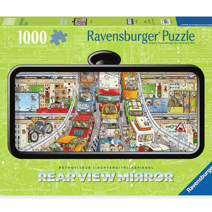 Verkeerschaos , Comic - Rear view mirror - 1000 stukjes