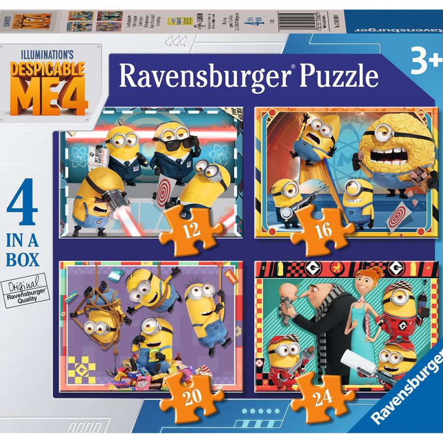 Despicable Me 4  - 4 Puzzels 12+16+20+24 stukjes
