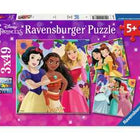 Dit is een foto van het spel Disney Princess - 3x49 stukjes te koop bij Speldorado Spellenwinkel Delft