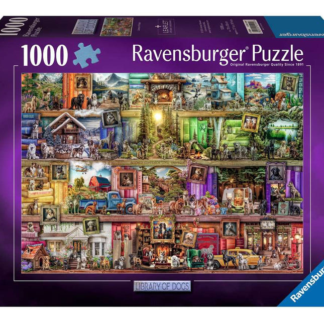 Dit is een foto van het spel The Library of Dogs - 1000 stukjes te koop bij Speldorado Spellenwinkel Delft