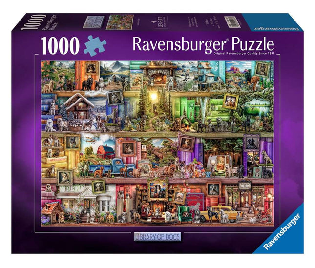 Dit is een foto van het spel The Library of Dogs - 1000 stukjes te koop bij Speldorado Spellenwinkel Delft