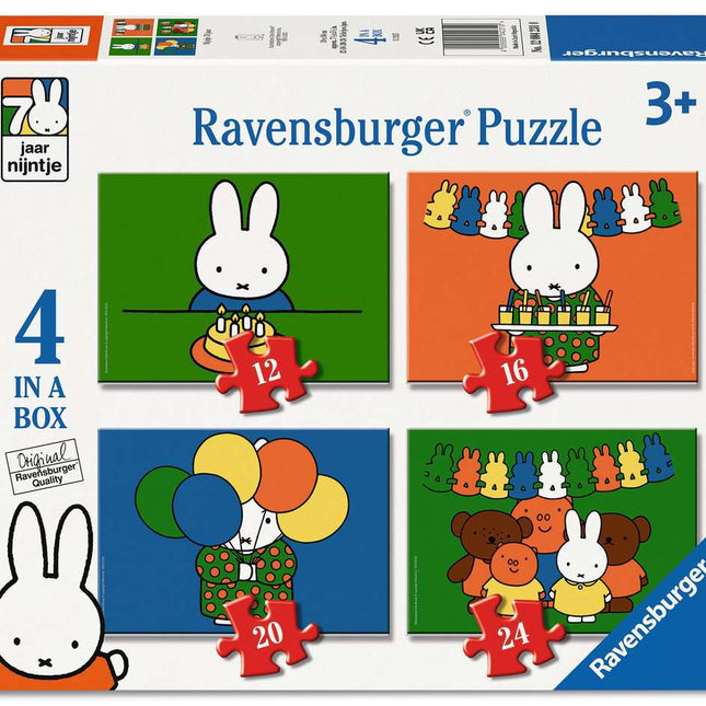 Nijntje 70 jaar - 4 Puzzels 12+16+20+24 stukjes