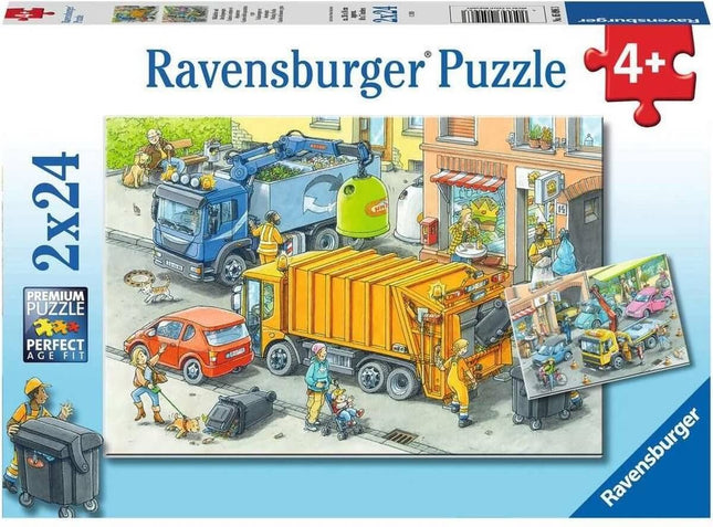 Vuilniswagen En Sleepwagen 2X24 Stukjes 50963, 50963 van Ravensburger te koop bij Speldorado !