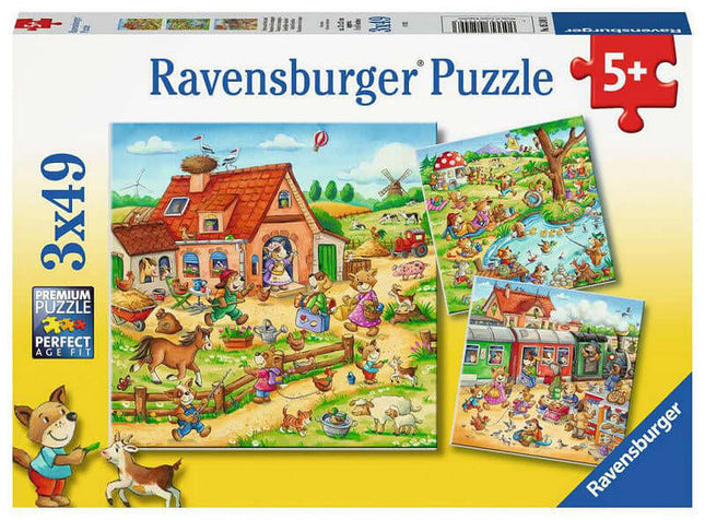 Dit is een foto van het spel Landelijke Vakantie drie puzzels te koop bij Speldorado Spellenwinkel Delft