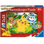 Dit is een foto van het spel Pikachu en zijn vrienden / Pokémon - 2x24 stukjes te koop bij Speldorado Spellenwinkel Delft