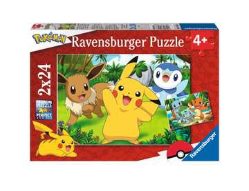 Dit is een foto van het spel Pikachu en zijn vrienden / Pokémon - 2x24 stukjes te koop bij Speldorado Spellenwinkel Delft