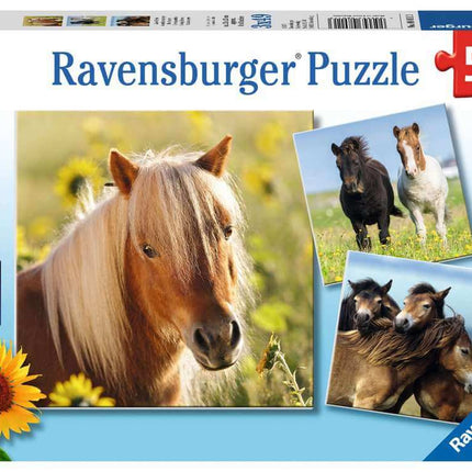 Dit is een foto van het spel Schattige pony´s - 3x49 stukjes te koop bij Speldorado Spellenwinkel Delft