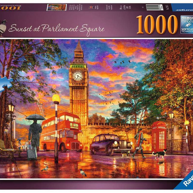 Dit is een foto van het spel Zonsondergang Op Parliament Square, Londen te koop bij Speldorado Spellenwinkel Delft