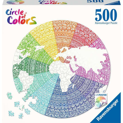 Round Puzzle Circle Of Colors Mandala 500 Stukjes Ronde 171682, 171682 van Ravensburger te koop bij Speldorado !