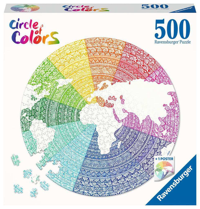 Round Puzzle Circle Of Colors Mandala 500 Stukjes Ronde 171682, 171682 van Ravensburger te koop bij Speldorado !