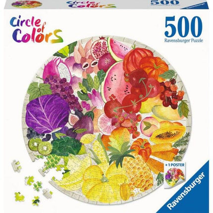 Round Puzzle Circle Of Colors Fruits & Vegetables 500 Stukjes Ronde 171699, 171699 van Ravensburger te koop bij Speldorado !