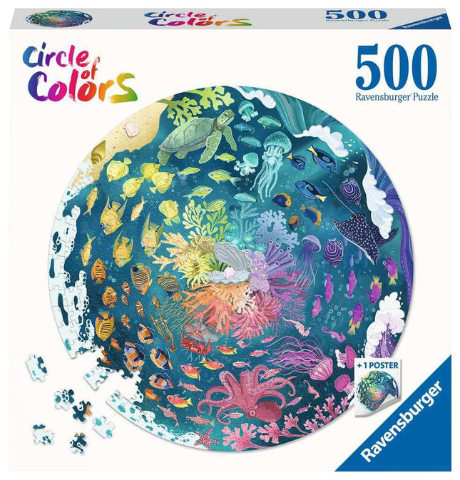 Round Puzzle Circle Of Colors Ocean/Submarine 500 Stukjes Ronde 171705, 171705 van Ravensburger te koop bij Speldorado !