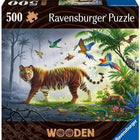 Dit is een foto van het spel Tijger in de jungle 500p - Houten puzzels volwassenen, 500 stukjes te koop bij Speldorado Spellenwinkel Delft