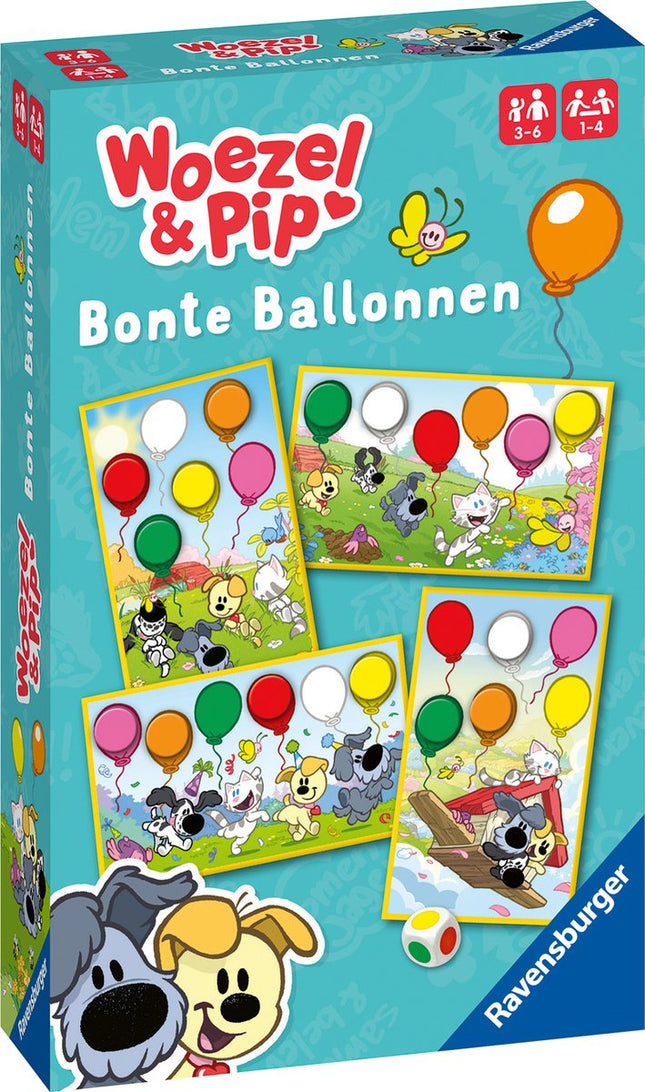 Dit is een foto van het spel Woezel & Pip bonte ballonnen te koop bij Speldorado Spellenwinkel Delft