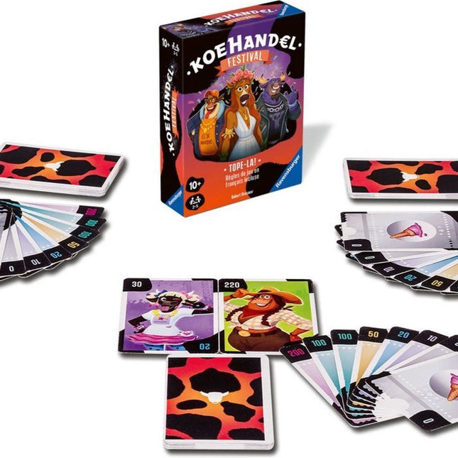 Dit is een foto van het spel Koehandel Festival te koop bij Speldorado Spellenwinkel Delft