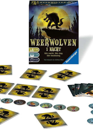Dit is een foto van het spel Weerwolven 1 nacht te koop bij Speldorado Spellenwinkel Delft