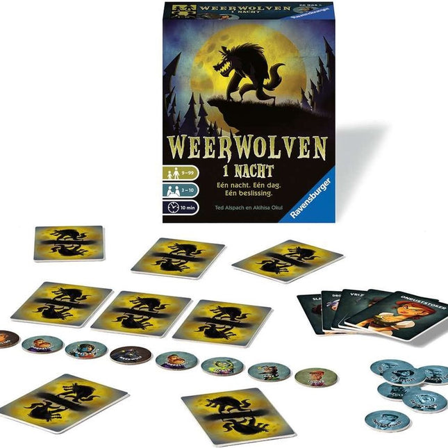 Dit is een foto van het spel Weerwolven 1 nacht te koop bij Speldorado Spellenwinkel Delft