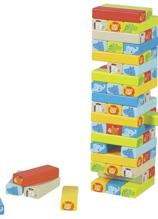 Tumbling Tower with animal motifs