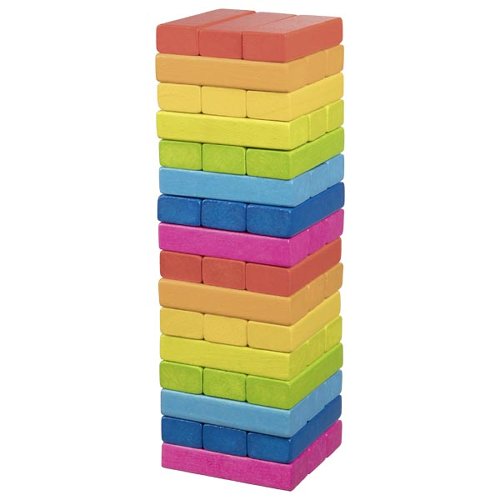 Dit is een foto van het spel Jenga, Regenboog te koop bij Speldorado Spellenwinkel Delft