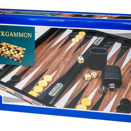 Dit is een foto van het spel Philos Backgammon Kassette Fourni Groot. te koop bij Speldorado Spellenwinkel Delft