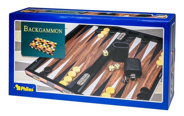 Dit is een foto van het spel Philos Backgammon Kassette Fourni Groot. te koop bij Speldorado Spellenwinkel Delft