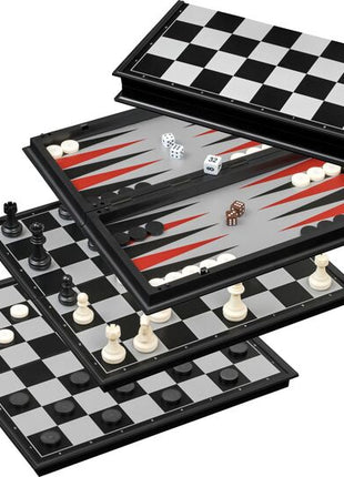 Backgammon  Schaak/Dam/Backgammon Kassette - Hout - uitvoering
