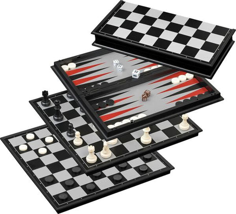 Backgammon  Schaak/Dam/Backgammon Kassette - Hout - uitvoering