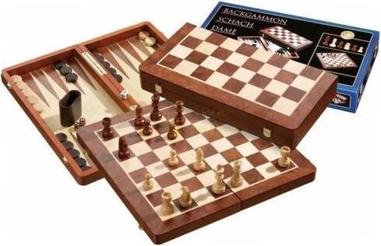 Schach-Backgammon-Dame-Set