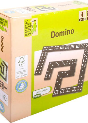 Dit is een foto van het spel Houten Domino, 55 Stenen - Natural Games te koop bij Speldorado Spellenwinkel Delft